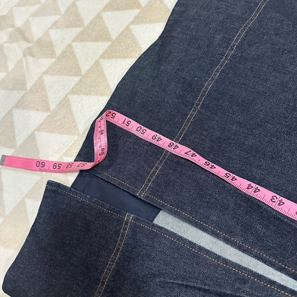 Tanya Taylor dark wash denim sleeveless double slit maxi dress - Picture 4 of 5